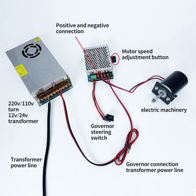 Borstelcommutatie Permanente magneetmotor met hoog koppel 30W 12V / 24V DIY-generatormotor