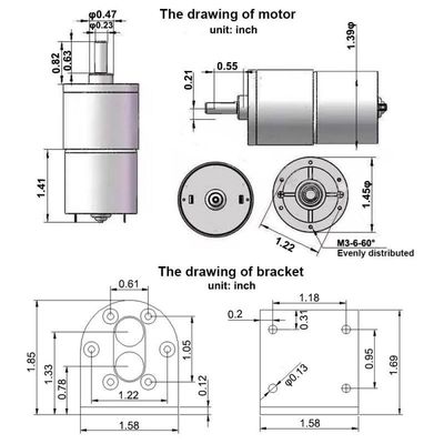 37 mm doorsnede versnellingsbak Grote koppelverlagende motor Duurzaam voor lange tijd 12V 150rpm