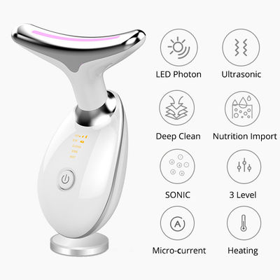 Gepersonaliseerde elektrische V-vormige neklift massager met fototherapie en verwarmde trillingen