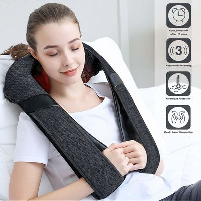 Professionele moderne design Dc 12v Pu leer slimme schouder nek massager timing control