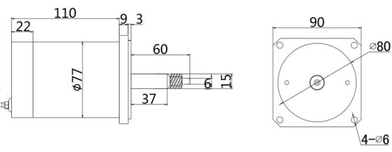 Verstelbare snelheid en omgekeerde 24V 100W gepoetste gelijkstroommotor voor zwarte industriële machines