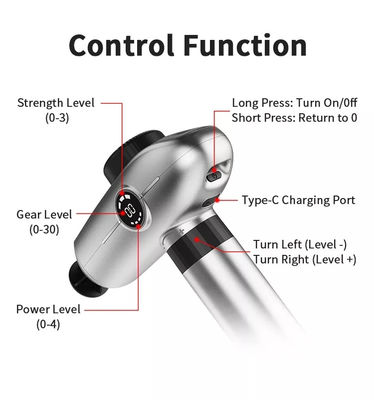 Lcd-scherm massager trilling 30 snelheid mini-massage pistool voor volledige lichaams ontspanning