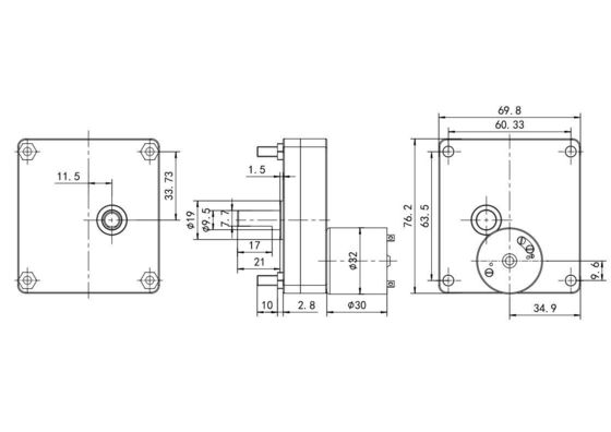 28mm 24v 7,73W Zilveren tandwielmotor Hoge koppelborstelband DC-motor voor aanpassing