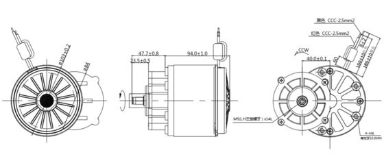 24V 250W / 350W High Torque 101mm Gear DC elektrische motormachine essentieel