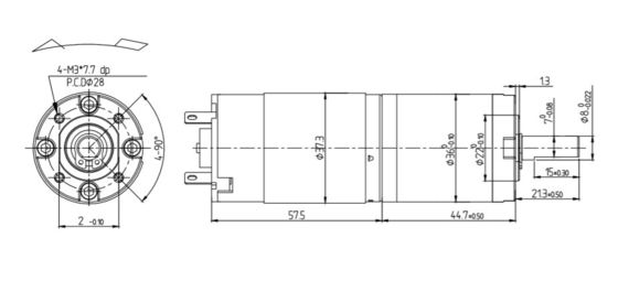 12V/24V 42mm 32W/40W Langas Planetary Gear DC Elektromotor