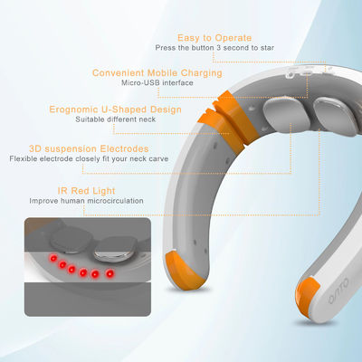 Intelligente neklift massagetoestel met twee handen LED-verwarmer en EMS 1kg aanpassen