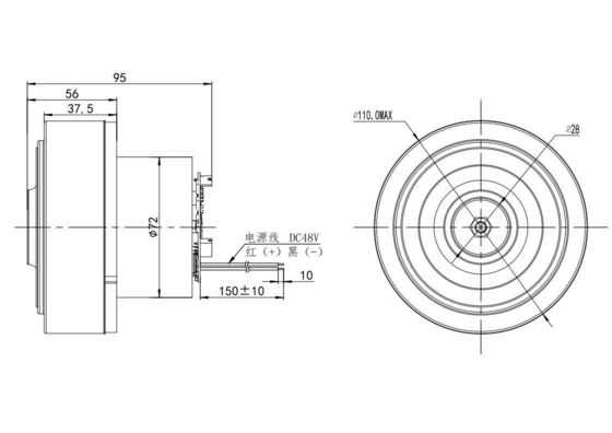 110 mm Diameter 40000 tpm Borstelloze gelijkstroommotor voor 220v 85W elektrische turbine