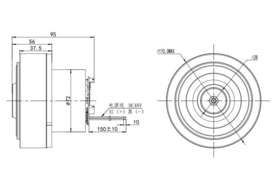 110 mm Diameter IE 1 40000rpm 58w 220v gelijkstroommotor voor loopband loopband