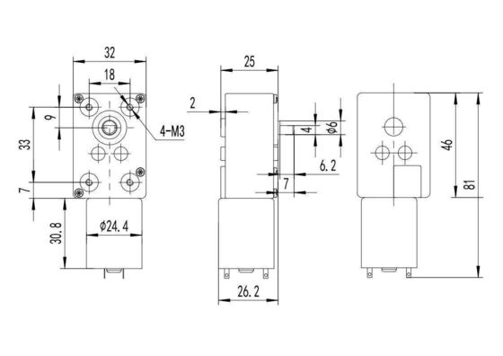 DC loopbandmotor 28mm 3.79w Hoge koppel 12v 24v gepoetste wormversnelling DC elektromotor
