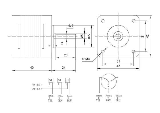 24v 40W borstelloze motor Professionele machine 3000 rpm Elektrische DC loopbandmotor