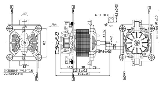 Asynchrone motor 88mm 110w 110v 10000rpm High Torque Ball Bearing AC elektrische motor