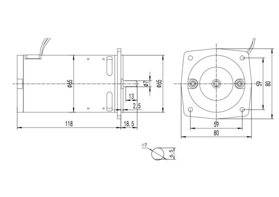 Volledig afgesloten omgekeerde rotatie 150W 110V 220V wisselstroommotor voor loopbandmachine 65mm
