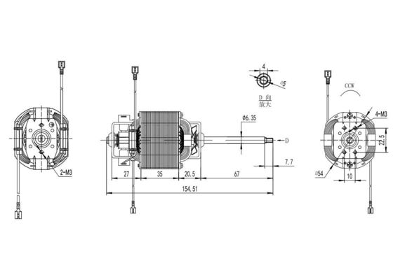 110v 220v AC Universal Electric Motor voor loopband 300w 11000rpm 12000rpm 54mm 50/60Hz