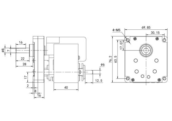 High Torque 61mm 2500rpm 3000rpm 50/60Hz loopbandmotor met laag geluid en eenfasige