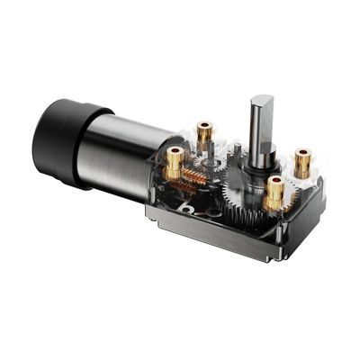65% efficiëntie Elektrische DC-motor met hoog koppel 24 V wormversnellingsmotor met reductieversnellingsrem