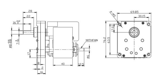 Hoge snelheid 240V 10W/30W Schaduwrijke loopband AC-motor 3000 tpm 50Hz/60Hz laag geluid